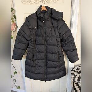 Athleta Downtown Parka Black Puffer Jacket XL